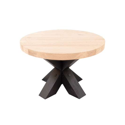 Ronde Salontafel Stark | Ronde Eiken Blad | Handgemaakte Eiken Matrix Poot 1