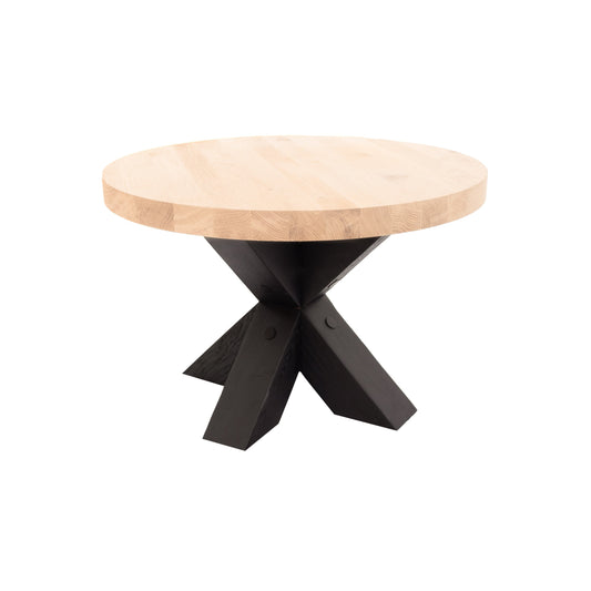 Ronde Salontafel Stark | Ronde Eiken Blad | Handgemaakte Eiken Matrix Poot 2