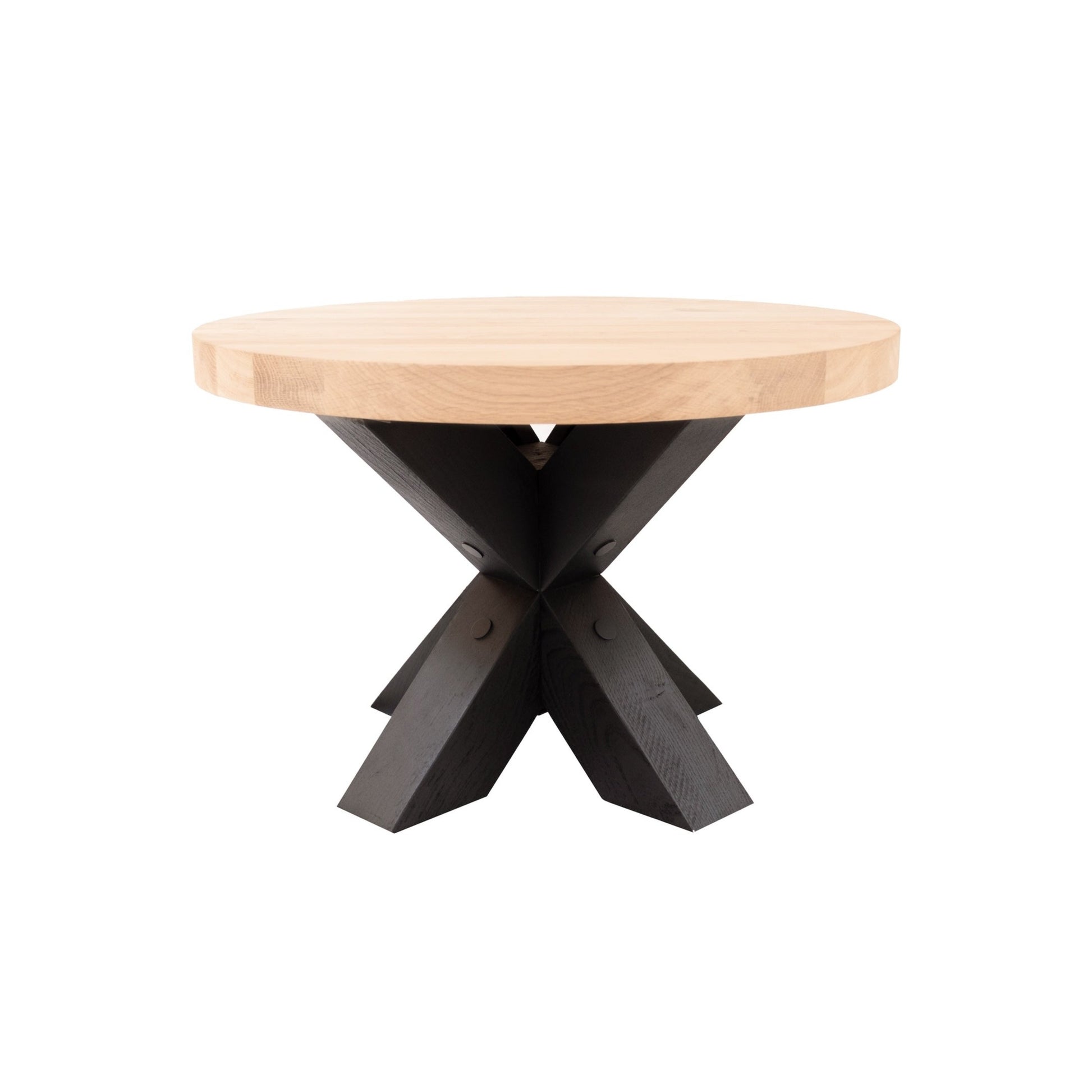 Ronde Salontafel Stark | Ronde Eiken Blad | Handgemaakte Eiken Matrix Poot 3